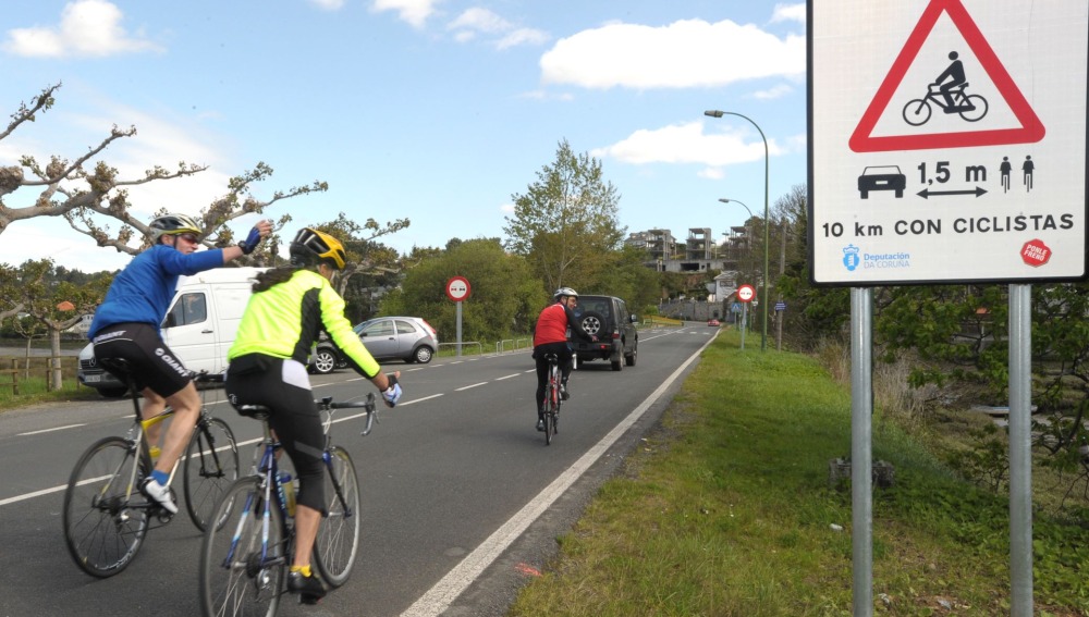 Señalización de ciclistas en A Coruña