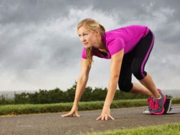 Una runner en una salida de tacos Una runner en una salida de tacos