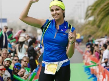 Cristina Pedroche tras finalizar una carrera Cristina Pedroche tras finalizar una carrera