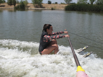 Paula Butrague&ntilde;o practicando esqu&iacute; acu&aacute;tico