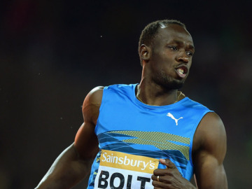 Usain Bolt durante la final de los 100 metros en Londres Usain Bolt durante la final de los 100 metros en Londres