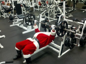 Santa Claus haciendo deporte