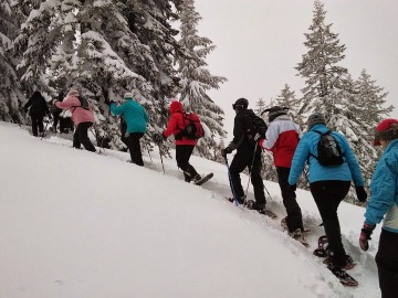 Paseo con raquetas de nieve